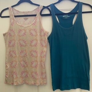 Teal and Pink Patterned Tank Tops